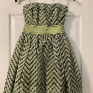 Green and Silver Striped Staples Dress